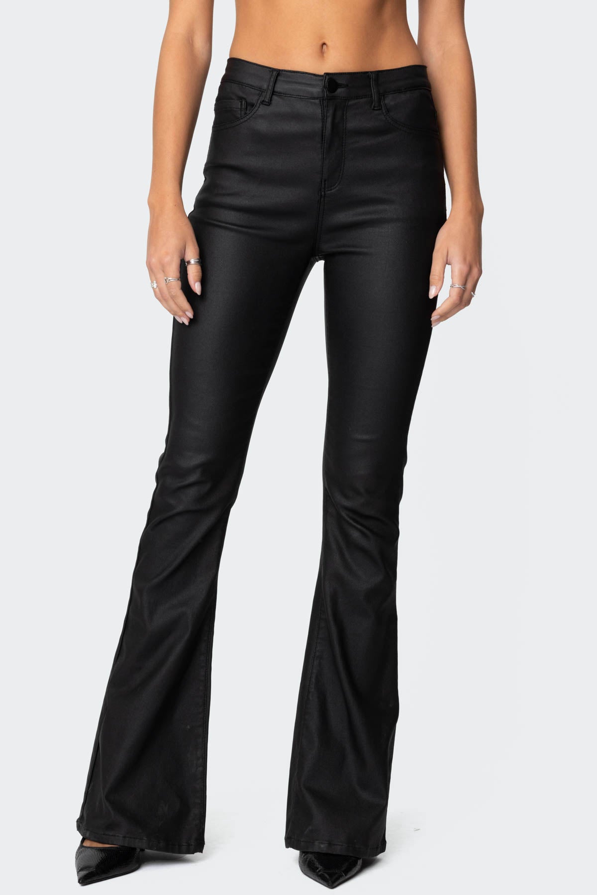 Eleonora | Flared Faux Leather Jeans