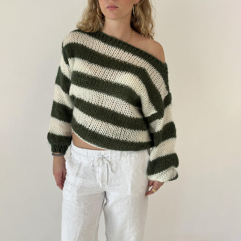 Navy Delvey Chunky Striped Sweater