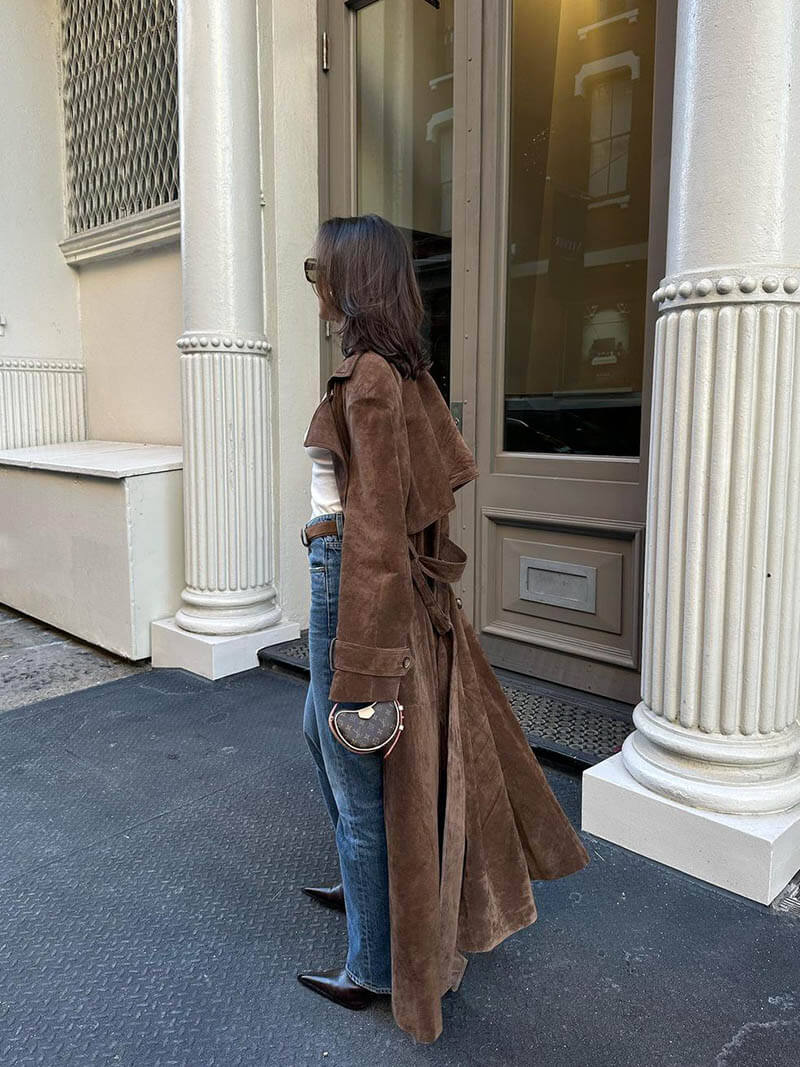 Solana - Suede Trench Coat