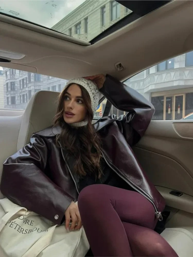 LINA | STYLISH AUTUMN LEATHER JACKET
