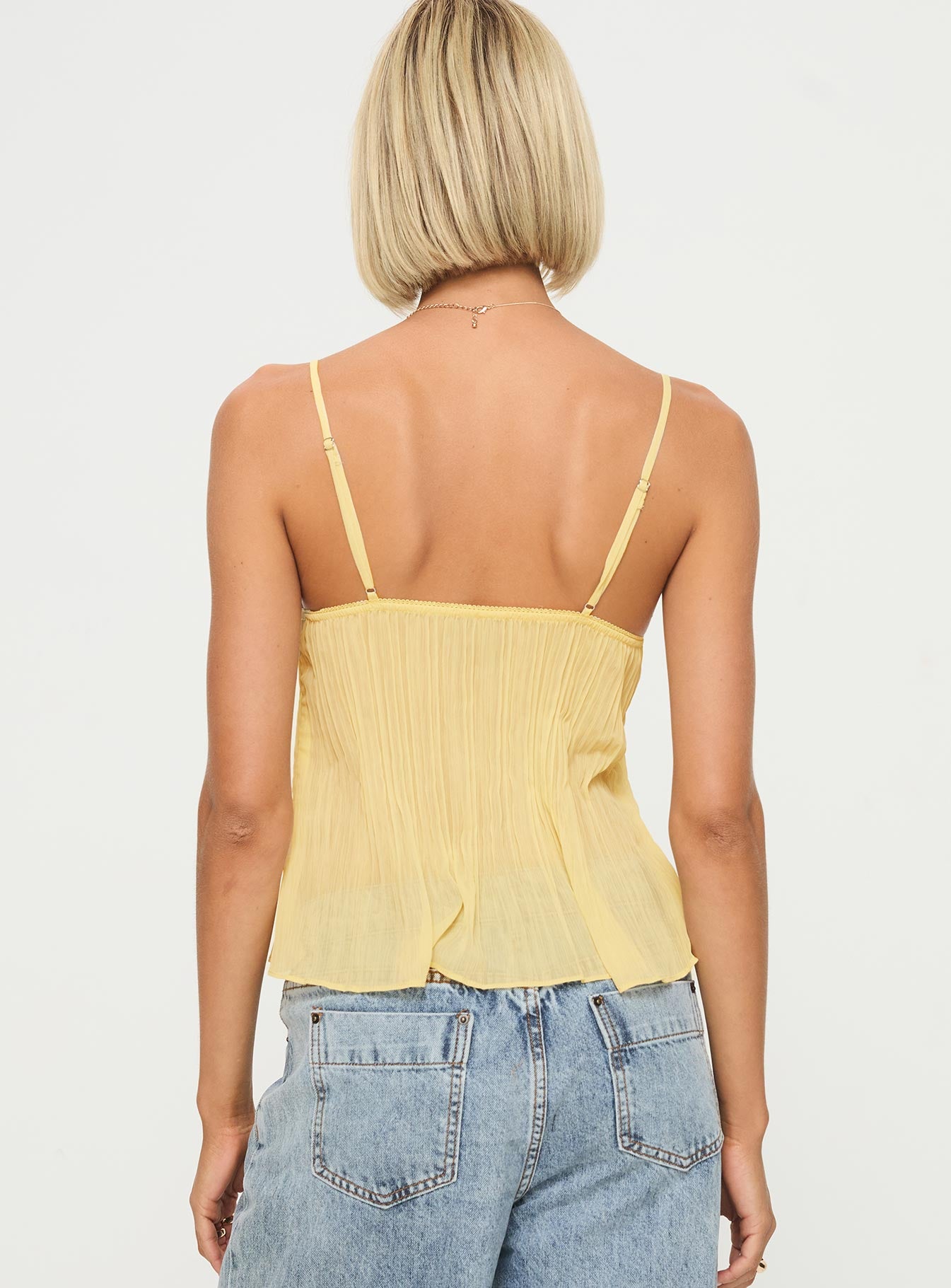 Gemma - Yellow Lace Top