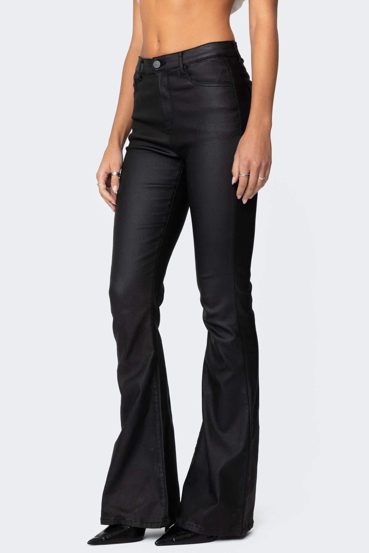 Eleonora | Flared Faux Leather Jeans